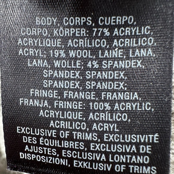 Anthropologie Angel of the North Fringe Trim Cowl Neck Sweater Gray Sz Large - Picture 4 of 5